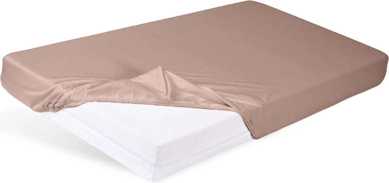 Babymatex jersey hoeslaken met elastiek voor kinderbed 60 × 120 cm lichtbruin