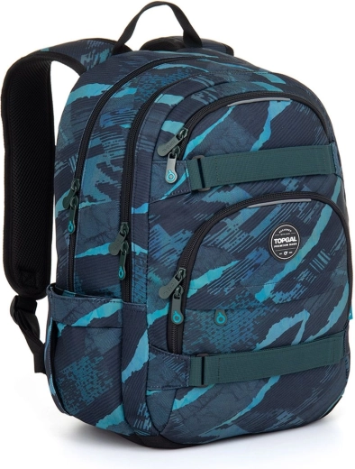 Studentenrugzak Topgal VIKI in donkerblauw-turquoise design
