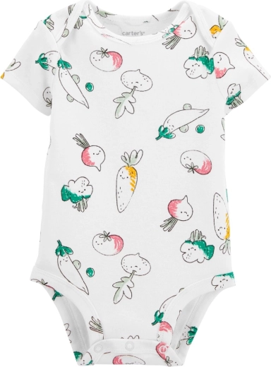 Carter’s babyromper met korte mouwen Ivory Vegetables, meisje, maat 56