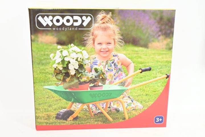 Woodyland metalen groene kruiwagen voor kinderen