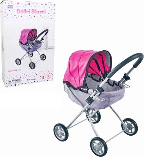 zwart-roze poppenwagen