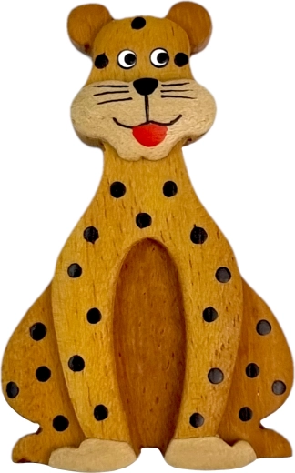 Houten magneet leopard – groot