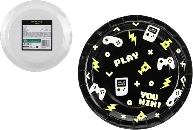 Papieren borden Gamepads 23 cm (6 stuks)