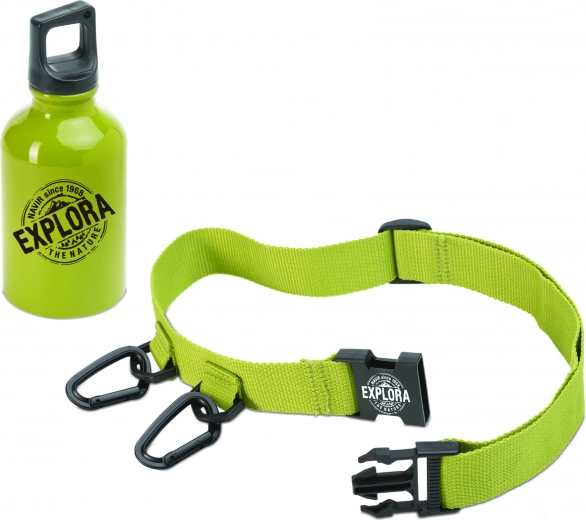 Navir Explora aluminium drinkfles met riem