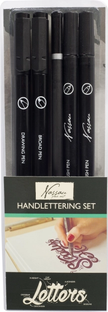 Set markers van verschillende diktes voor tekenen en kalligrafie, 5 stuks