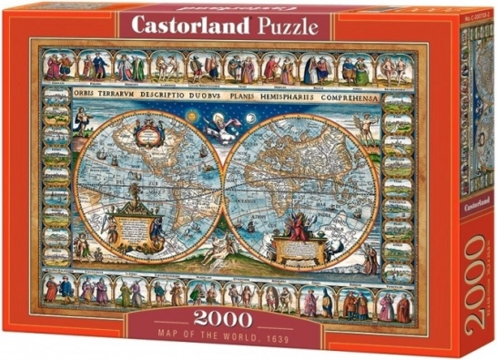 Puzzel 2000 stukjes Wereldkaart 1639