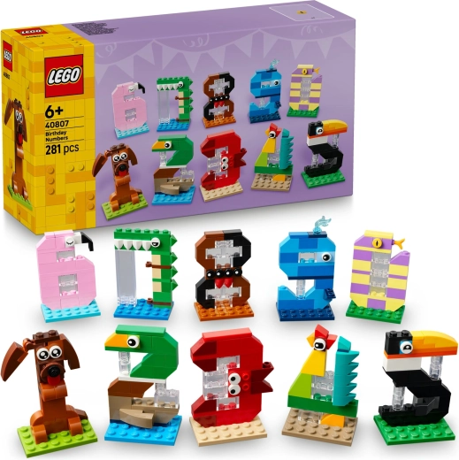 LEGO verjaardagscijfers met dieren