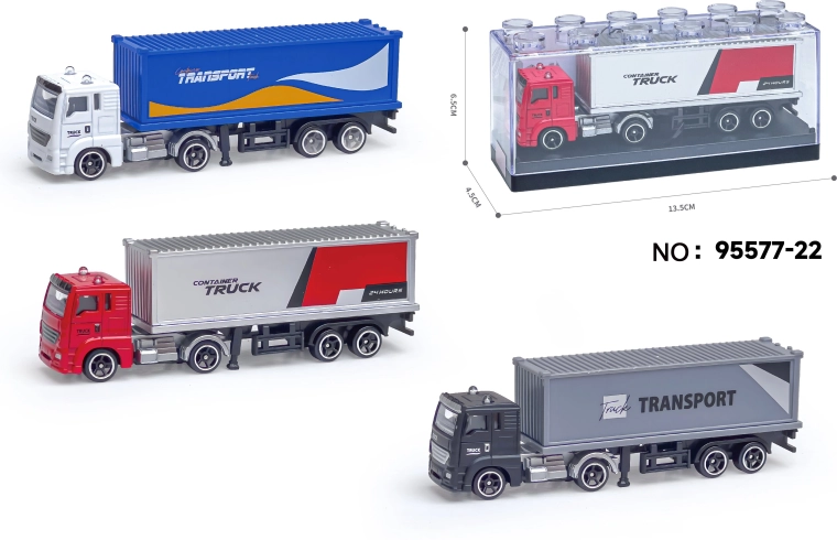 Metalen model van containertruck 1:64