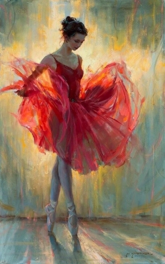Norimpex diamantschilderij Balletdanseres in het rood 30 × 40 cm