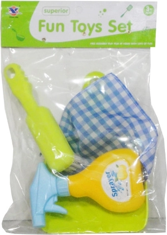 Kinderschoonmaakset in doorzichtige zak