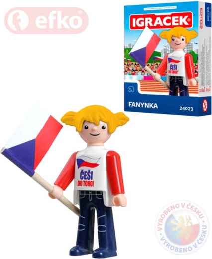 Igráček hockeyfan (vrouwelijke fan) – hockeyfiguurtje 7,5 cm in doosje