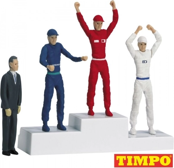 Figuren podium van winnaars voor slotracebaan 1:32