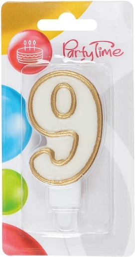 Gouden verjaardagkaars nummer 9