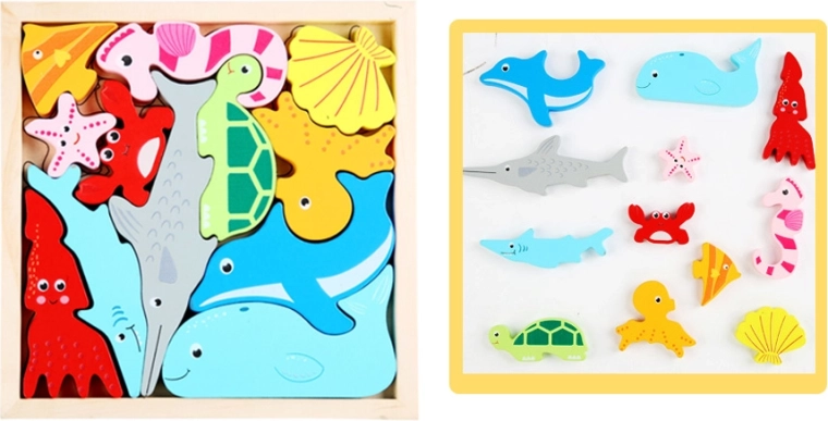Houten puzzel – zeedieren