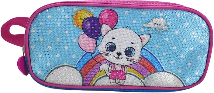 Etui Kat met ballonnen 23 cm