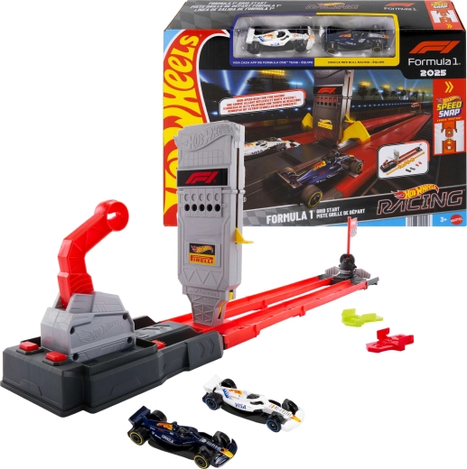 Hot Wheels Racing Formula 1 racebaanset Snelle race + 2 F1-auto’s