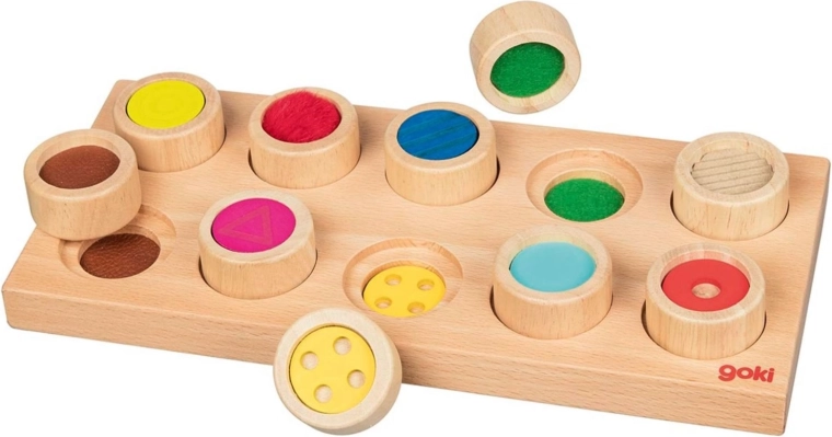 Haptisch inlegspel memory van hout GOKI