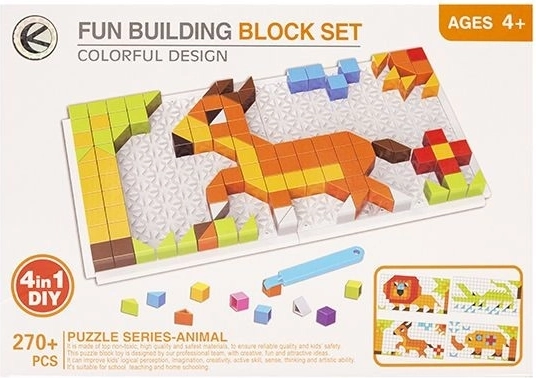 Kinderpuzzel 4-in-1 dieren 270 stukjes