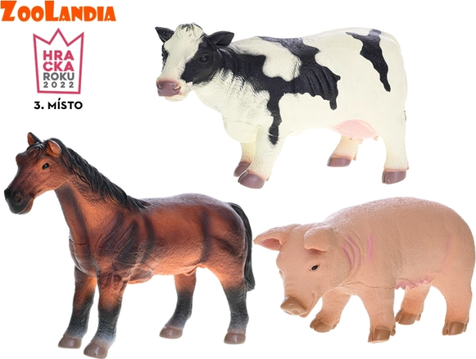 Zoolandia set boerderijdierenfiguren 23–26 cm, 3 stuks