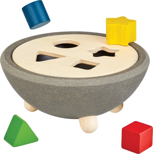PlanToys houten inlegpuzzel – vormen sorteren (gevorderde vormen)