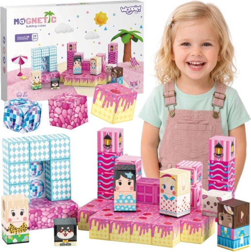 Woopie magnetische blokjes – 3D magnetische kubusjes 59 stuks