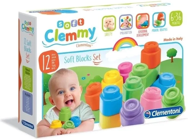 Clementoni Soft Clemmy set van 12 zachte blokken