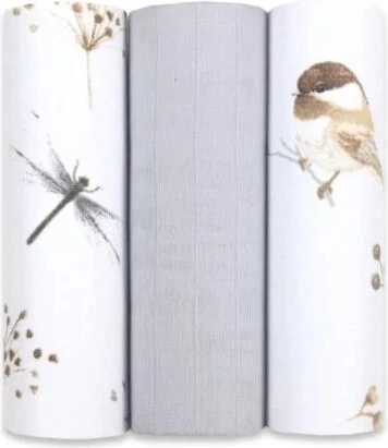 NANNA mousseline luiers Birds - 3 stuks