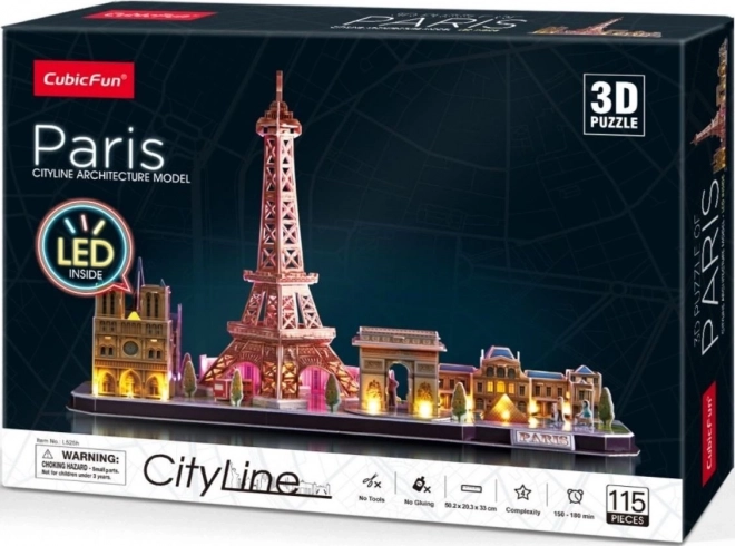 lichtgevend 3D-puzzel CityLine panorama Parijs 115 stukjes