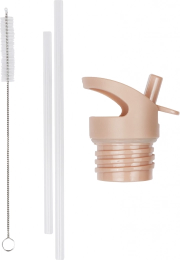 A Little Lovely Company set met dop, rietje en borsteltje voor roestvrijstalen fles 350 ml – Regenboog