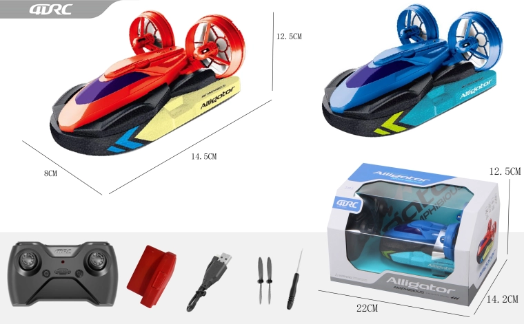 RC-hovercraft 2-in-1 met afstandsbediening 14,2 cm - blauw