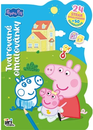 Gevormde kleurplaten Peppa Pig met stickers - 1 stuk