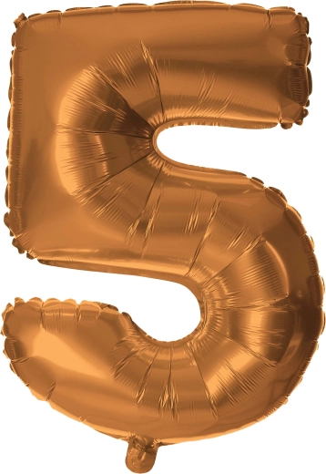 Folieballon cijfer 5 30 cm brons TORO