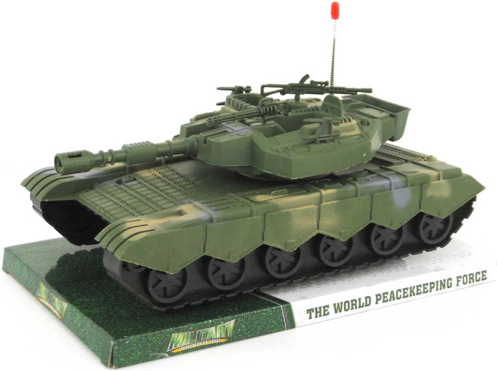 Plastic militaire tank met frictieaandrijving 32 cm - 1 stuk
