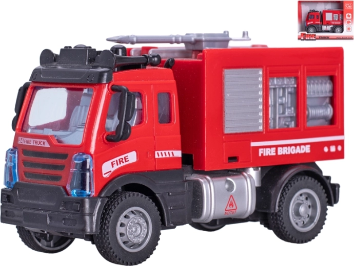 Brandweerauto met waterkanon 12 cm, opwindbare terugtrekfunctie