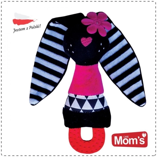 Rammelende pluche konijntje met knisperende oortjes en bijtspeeltje voor baby’s