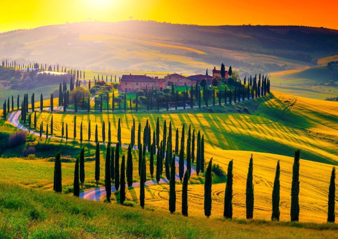 Enjoy Puzzle – zonsondergang in Toscane, 1000 stukjes