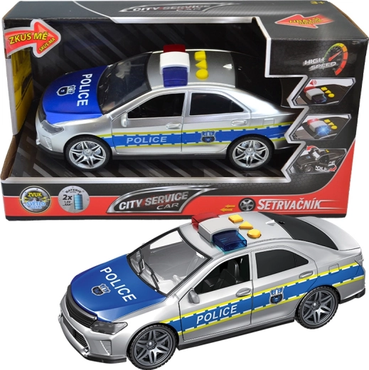 Politieauto City Service 1:14 met geluiden en terugtrekmotor