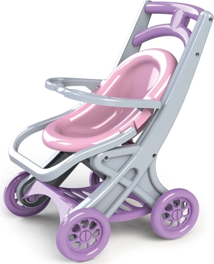 Doloni plastic poppenwagen 3-in-1 roze-grijs