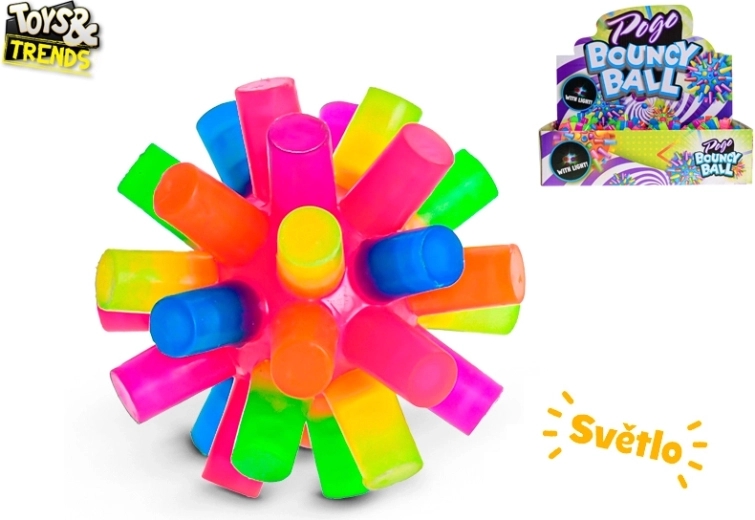 Kleurige lichtgevende stuiterbal 7,5 cm op batterijen