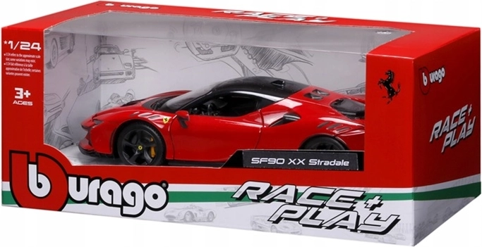 BBU Ferrari SF90 Stradale in rode kleur 1:24
