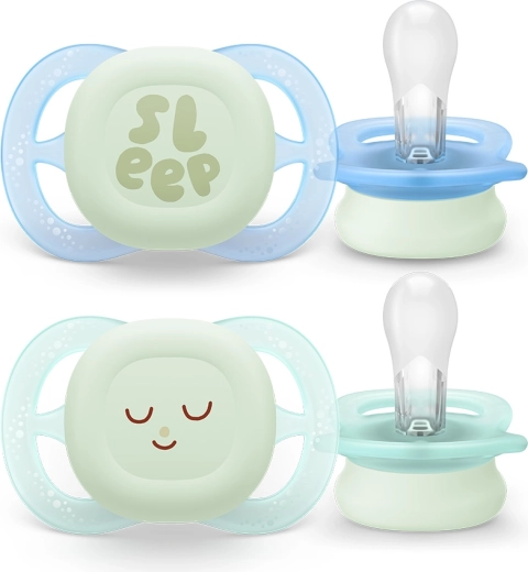 Philips Avent nacht fopspeen voor pasgeborenen 0–2 m, 2 stuks