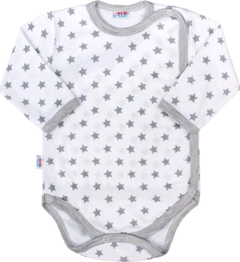 Babyromper met volledige ritssluiting New Baby Classic II grijs met sterretjes