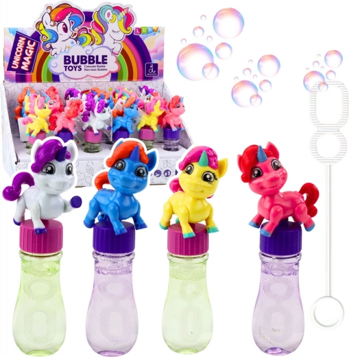 Zeepbellen Unicorn met beweegbaar figuurtje 14 cm
