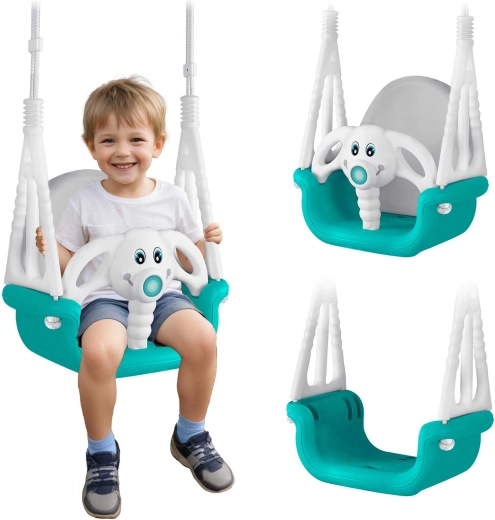 Kinder schommel 3-in-1 Olifant RICOKIDS turkoois