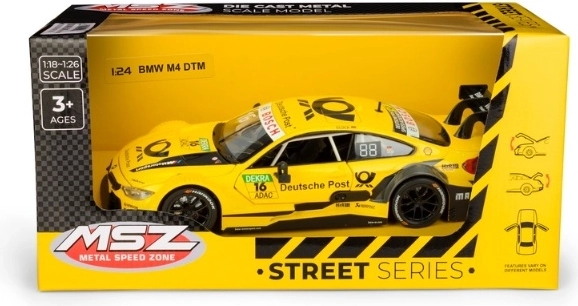 Modelauto MSZ BMW M4 DTM geel in schaal 1:24