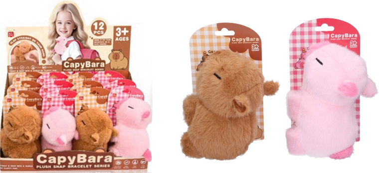 Pluchen armband capibara 16 cm - 1 stuk