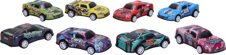 Metalen raceautootje met pull-back mechanisme 10 cm