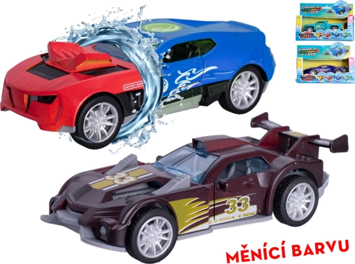 Metalen auto 12 cm met vliegwielaandrijving en kleurverandering