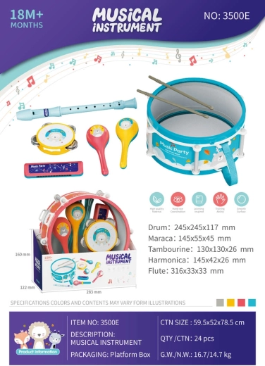 Kinderset met muziekinstrumenten