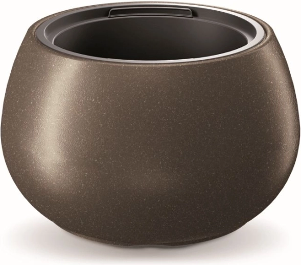 Bloempot Heos Eco Wood met inzet 37 cm – koffie